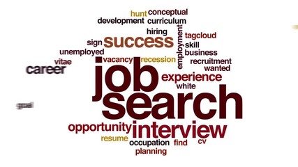 Sticker - Job search animated word cloud.