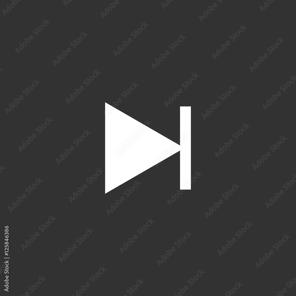 Next track icon vector, clip art. Also useful as logo, web UI element ...