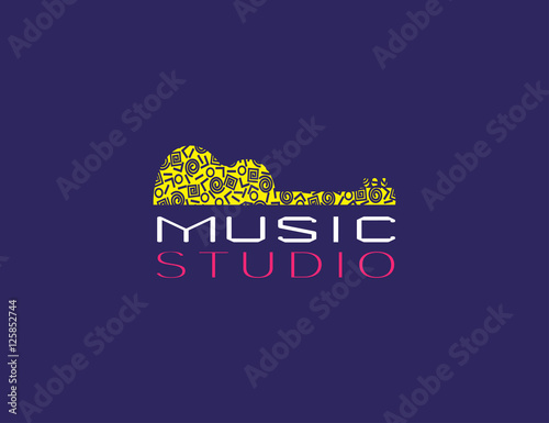Music Icon Concept Musical Studio Logo Design Template In Modern
