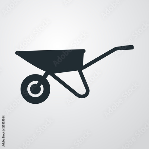 Fotomural Icono plano carretilla en fondo degradado