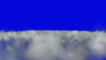Wall Mural - flying above the clouds on a blue screen background