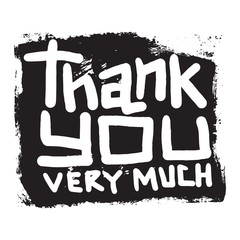 Sticker - Thank you text lettering vector illustration