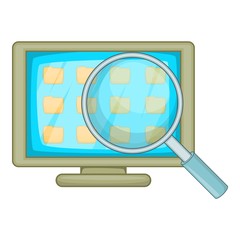 Poster - Desktop of computer with folders icon. Cartoon illustration of computer folder vector icon for web design