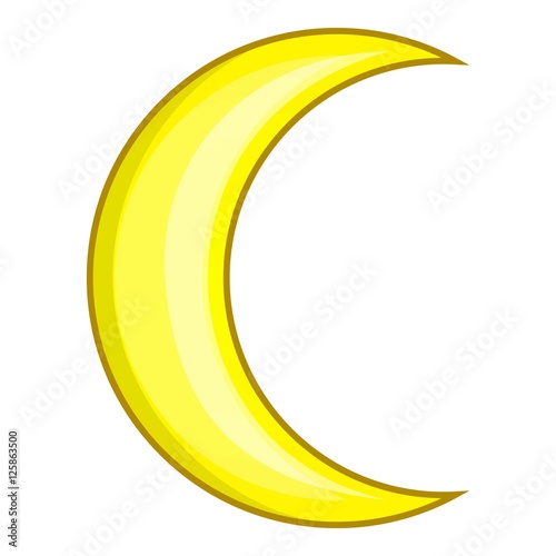 Crescent moon icon. Cartoon illustration of moon vector icon for web
