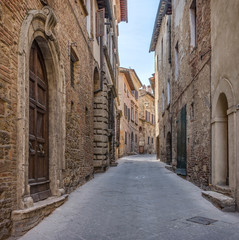 Fototapete - Alley in Italian old town Tuscany Italy