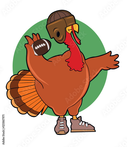 Turkey Bowl / A turkey gets set to throw a football - Buy this stock ...