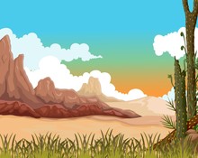 Beauty Landscape Background With Desert