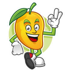 Wall Mural - Delicious mango mascot, mango character, vector of mango, mango cartoon