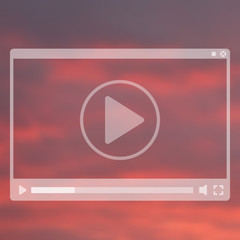 Sticker - video player design, transparent template