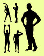 Sexy man gesture silhouette. Good use for symbol, logo, web icon, mascot, sign, or any design you want.