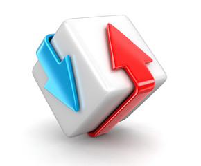 Poster - Arrows around box.  Image with clipping path
