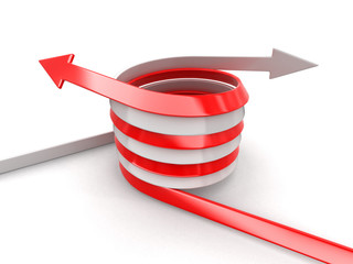 Poster - Red And White Arrows. Image with clipping path