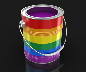 Poster - LGBT Paint can. Image with clipping path