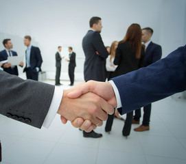 Business handshake. Business handshake and business people conce