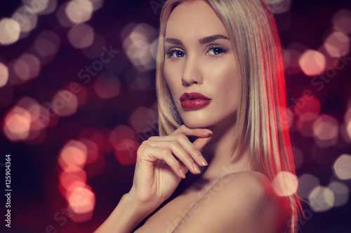 Beauty portrait. Beautiful sensual blonde woman. Plakat