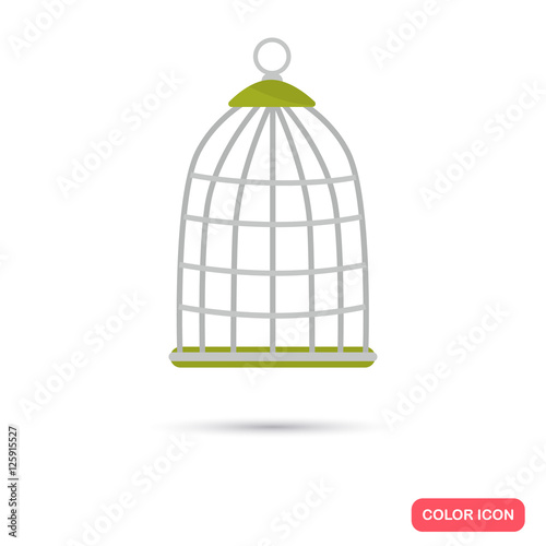 Fotografie, Obraz Bird cage color icon. Flat design. Pet shop theme