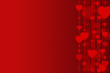 Red Valentine's Day Background With Hearts