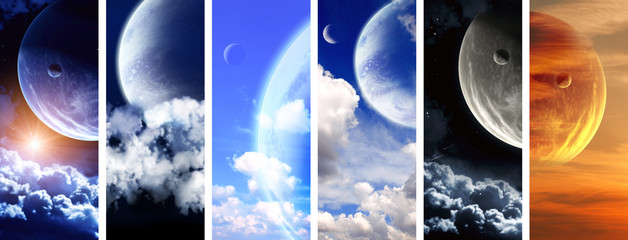 Wall Mural - collection of space banners