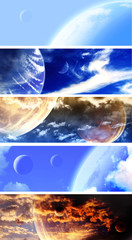 Canvas Print - collection of space banners
