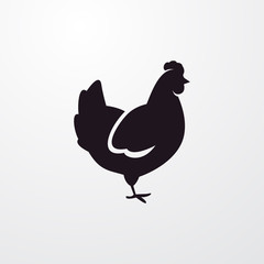 Canvas Print - rooster icon illustration