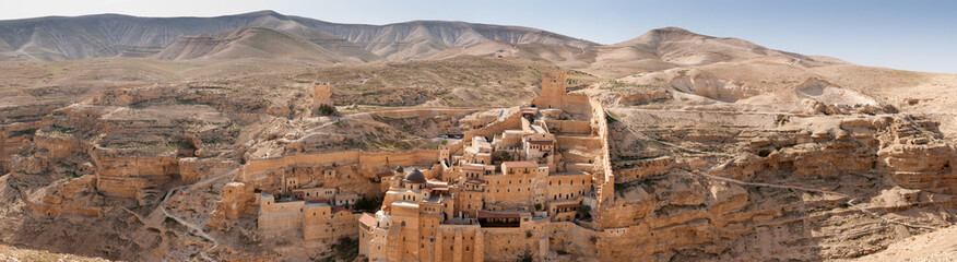 large panoramic view of the the holy lavra of saint sabbas the s
