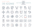 © M.Style - Set Vector Flat Line Icons Action Camera