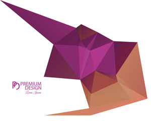 Sticker - Polygonal Abstract Background and PD Logo