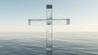 © Studio-M - Glass cross in the sea