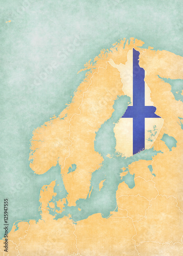 Fotomural Map of Scandinavia - Finland