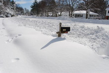 Snowed In Mailbox Surrounded By Snow After The Plow Goes By