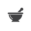 Mortar and pestle icon vector, Kitchen pounder solid flat sign, pictogram isolated on white, logo illustration