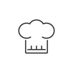 Chef hat line icon, outline vector sign, linear pictogram isolated on white. logo illustration