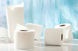 paper rolls on white table