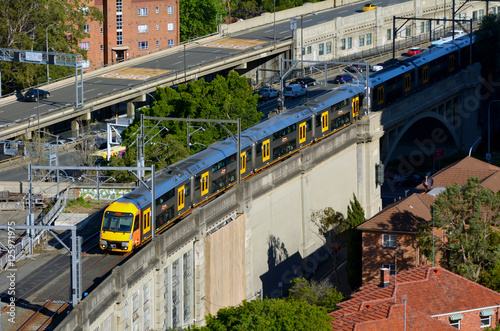 Obraz na płótnie Aerial view of Sydney Trains in Sydney New South Wales Australia