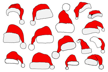 Sticker - Christmas Santa Claus hats