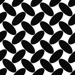 Poster - Seamless monochrome diagonal ellipse pattern