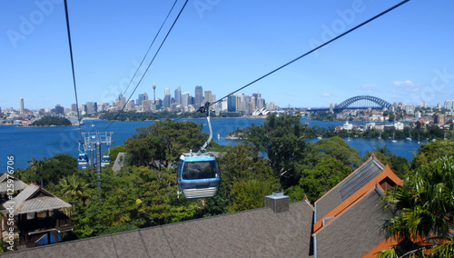 Obraz na płótnie Panoramę Sydney z kolejki linowej w Taronga Zoo Sydney New South