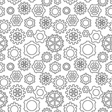 Abstract Geometric Gear Black And White Graphic Design Cog Wheel Pattern