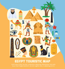 Wall Mural - Egypt Touristic Map