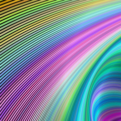 Poster - Multicolored fractal curve background design