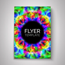 Abstract Flyer Design. Abstract Colorful Kaleidoscope. Vector Graphic Template For Poster, Cover, Brochure.