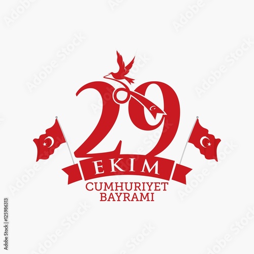 Turkey Republic Day Concept National Celebration Card Badge