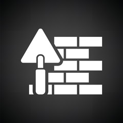 Canvas Print - Icon of brick wall with trowel