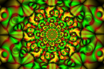 Wall Mural - Abstract colorful kaleidoscope. Circle mandala ornament. Vector graphic design.