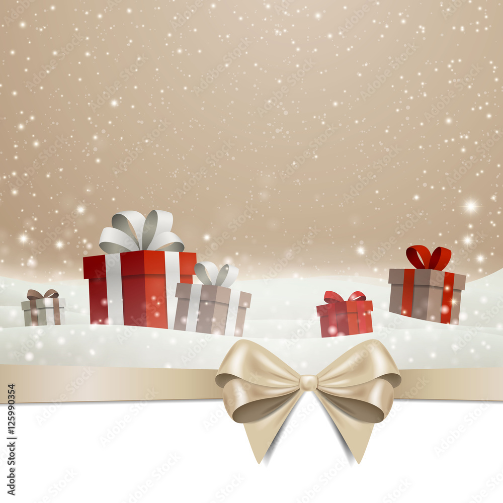 Vector Illustration of a Christmas Holiday Design with Gift Boxes Stock ...
