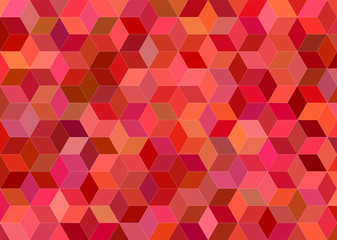 Poster - 3d cube mosaic background design in red tones