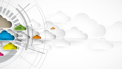 Modern cloud technology. Integrated digital web concept