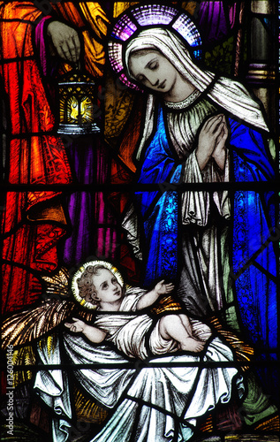 Obraz w ramie The Nativity (stained glass)