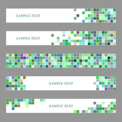 Poster - Colored square mosaic web banner template set