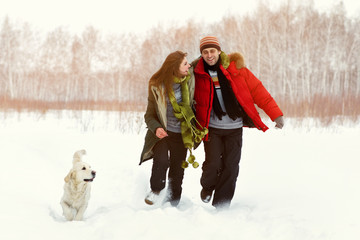 couple with a dog